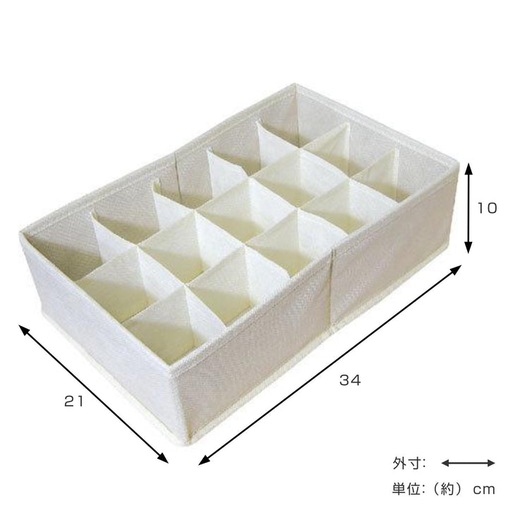 収納ボックスチェスト仕切りボックス15マス幅34×奥行21×高さ10cm