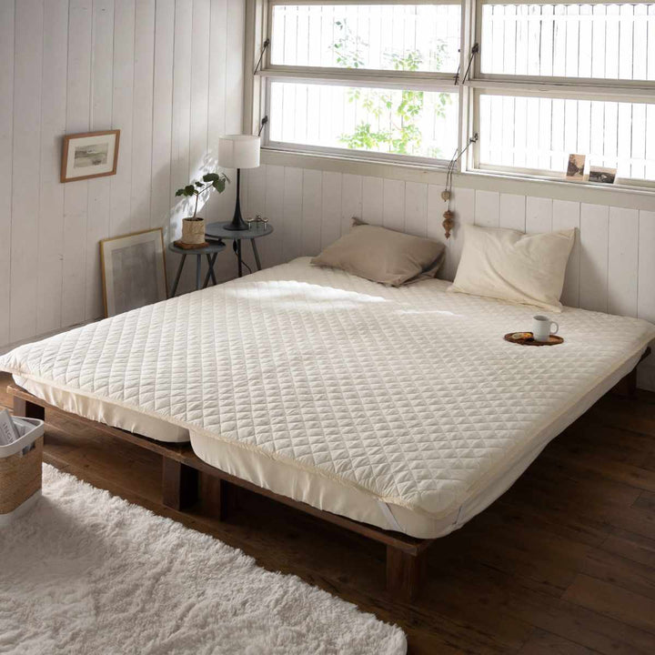 敷パッドワイドキングFabtheHomeダブルガーゼ綿100％