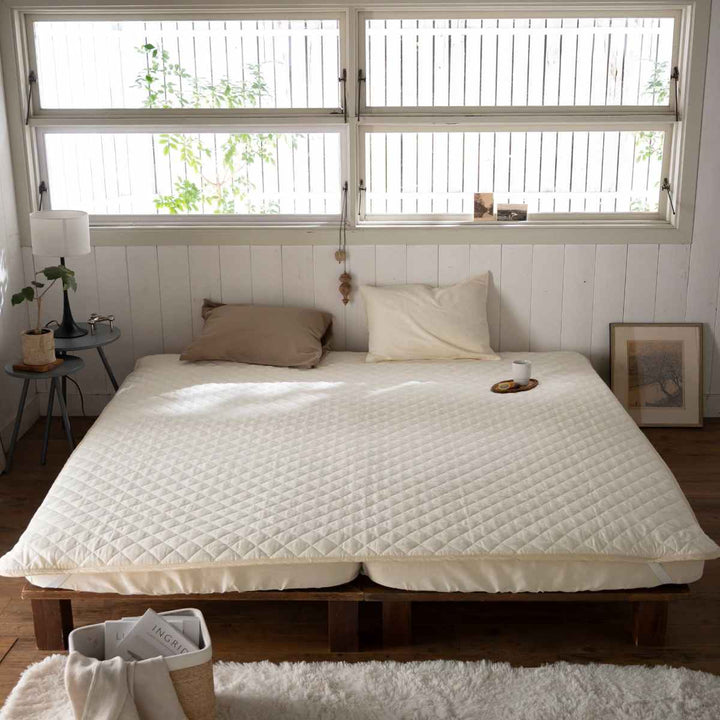 敷パッドワイドキングFabtheHomeダブルガーゼ綿100％