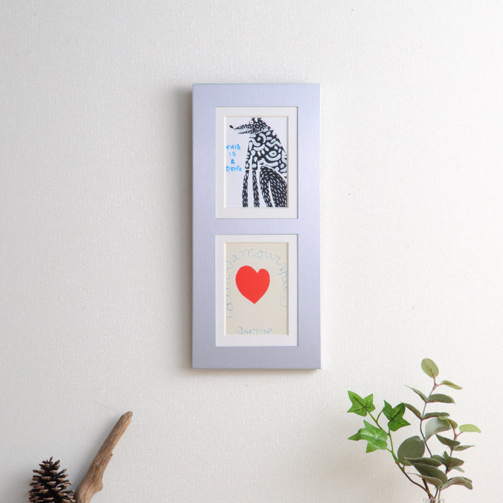 フォトフレームメモリーズアルミ2ウィンドーL判