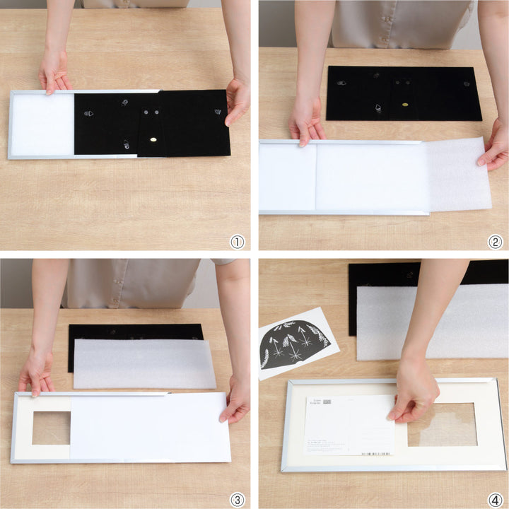 フォトフレームメモリーズアルミ2ウィンドーL判