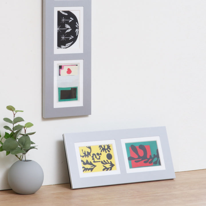 フォトフレームメモリーズアルミ2ウィンドーL判