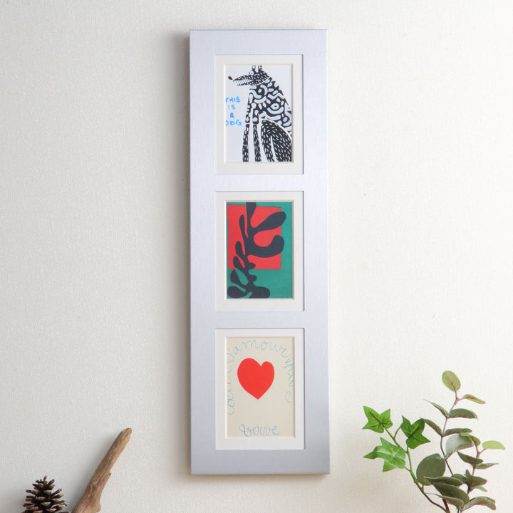 フォトフレームメモリーズアルミ3ウィンドーL判