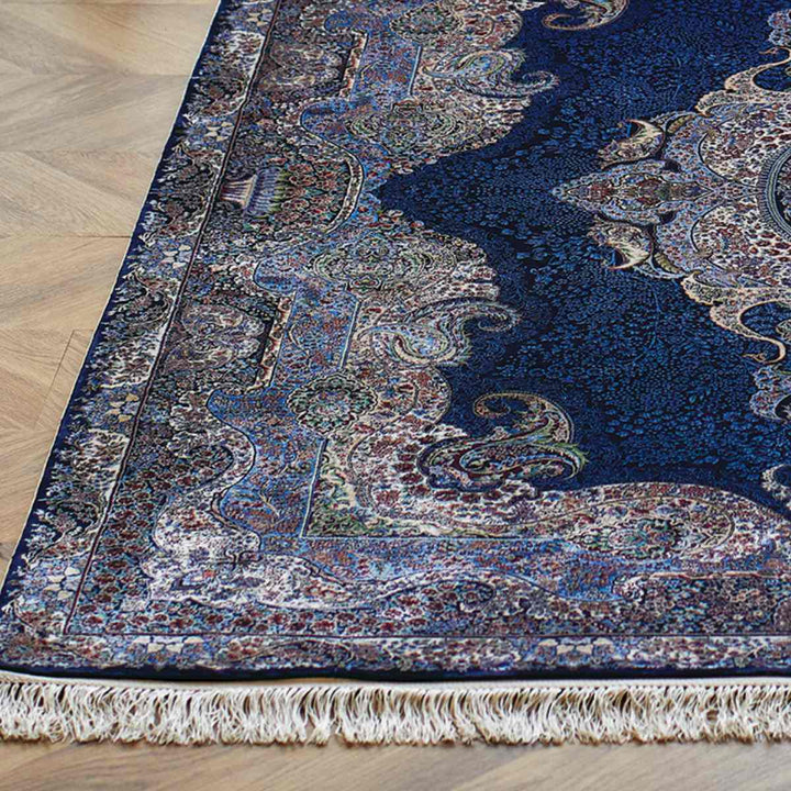 ラグウィルトン織りクム140×190cmアンティーク調メダリオン柄