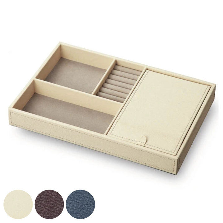 小物収納レザートレーLサイズミラー付きアクセサリー