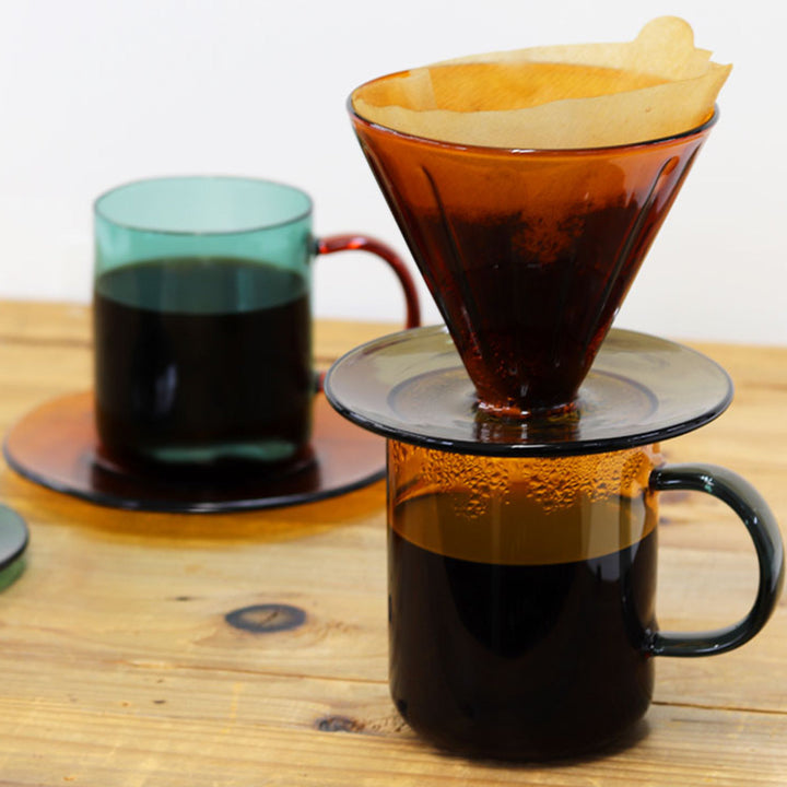 マグカップ&ソーサー400ml耐熱ガラス