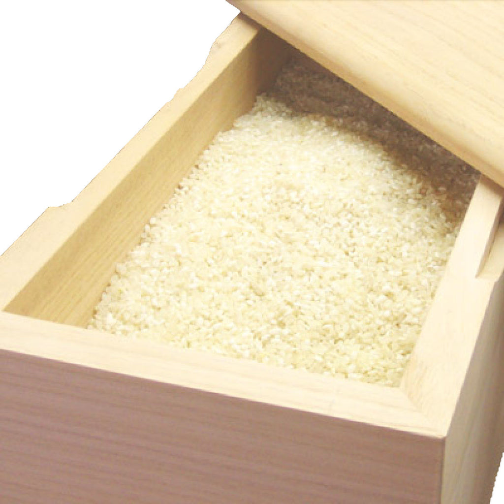 米びつ 5kg 桐の米びつ 無地 キャスター付き 一合升 すり切り棒付き