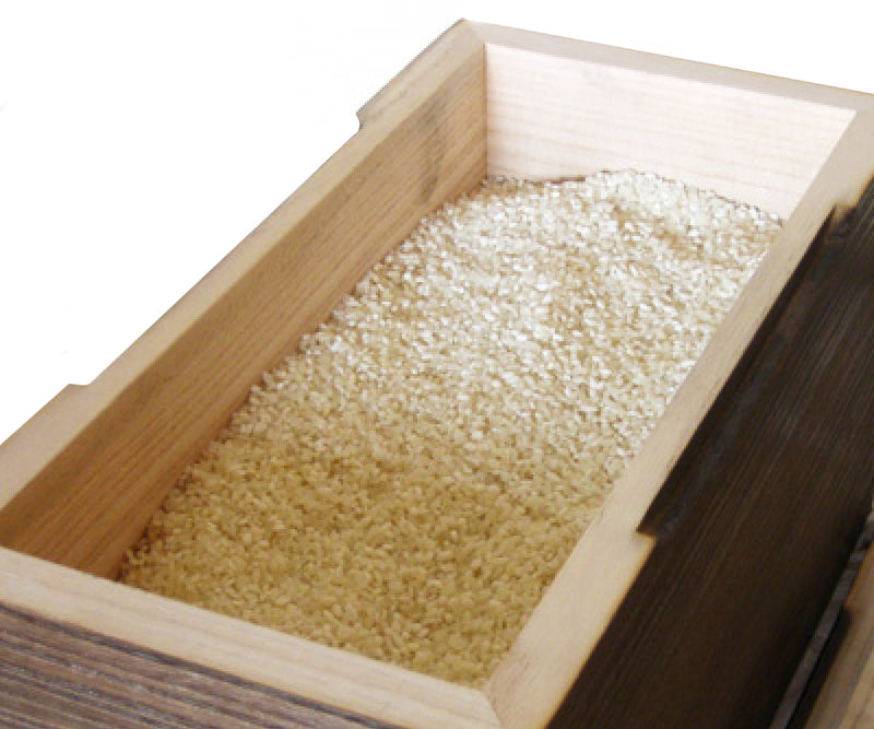 米びつ5kg桐の米びつ焼桐キャスター付き一合升すり切り棒付き