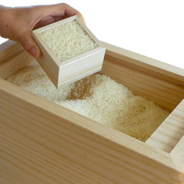 米びつ10kg桐の米びつ無地スライド型一合升すり切り棒付き