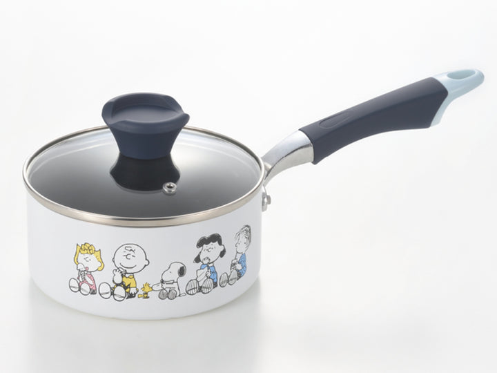 片手鍋16cmIH対応スヌーピーBREAKTIMEガラス蓋付き
