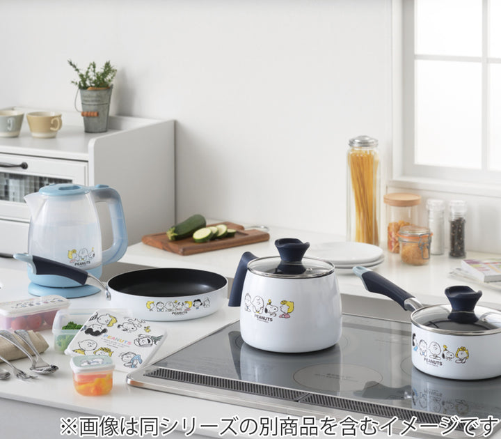 片手鍋16cmIH対応スヌーピーBREAKTIMEガラス蓋付き