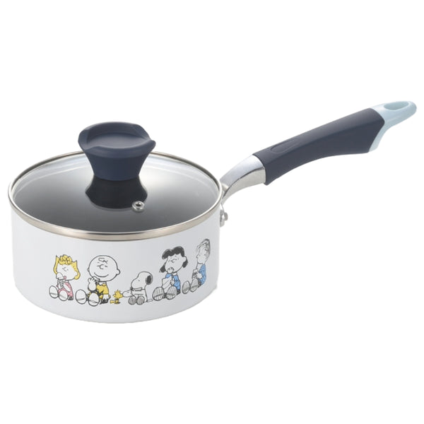 片手鍋16cmIH対応スヌーピーBREAKTIMEガラス蓋付き