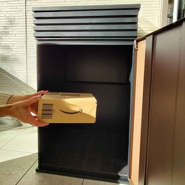 宅配ボックス郵便ポストリシムアップULブラウン一戸建て用大容量