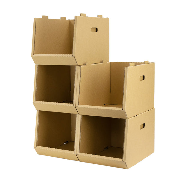 収納ボックススタッキングコンテナN5個セットナローダンボール