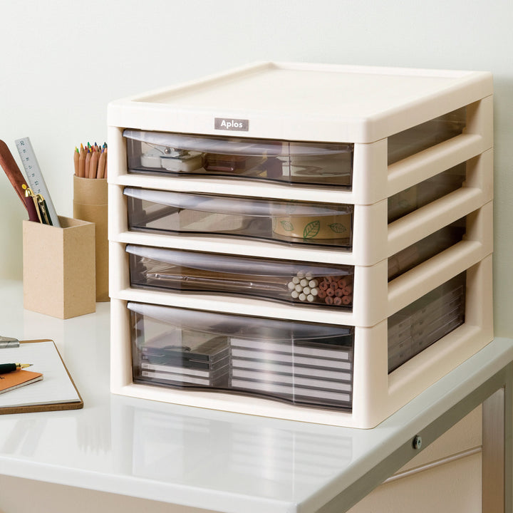 レターケースA4サイズ浅3段・深1段アプロス幅27×奥行34.5×高さ29cm