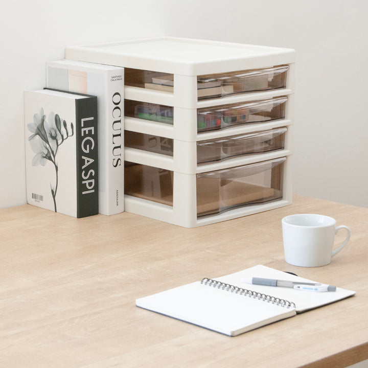 レターケースA4サイズ浅3段・深1段アプロス幅27×奥行34.5×高さ29cm