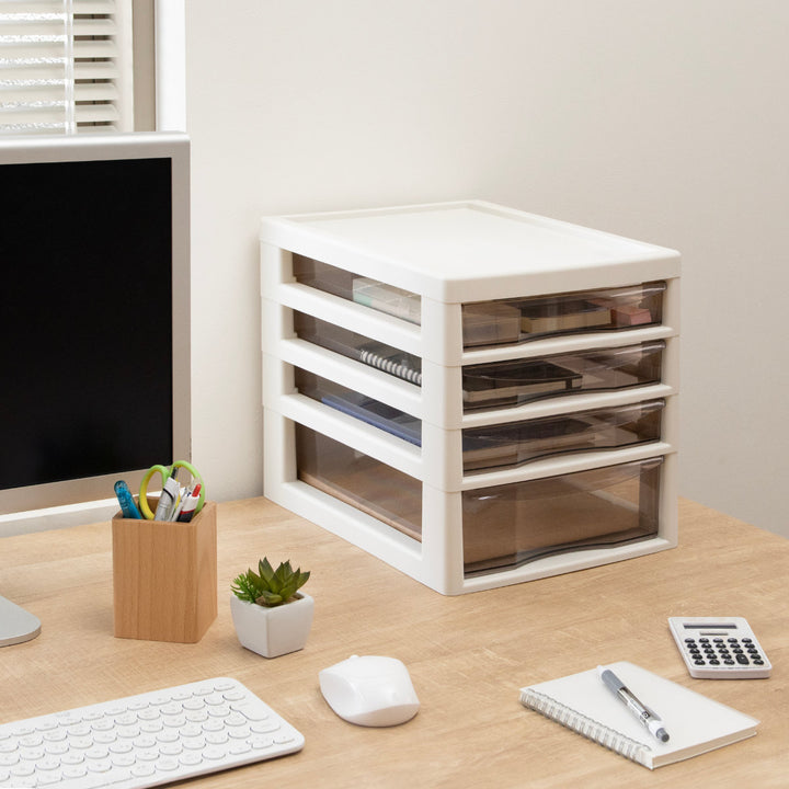 レターケースA4サイズ浅3段・深1段アプロス幅27×奥行34.5×高さ29cm