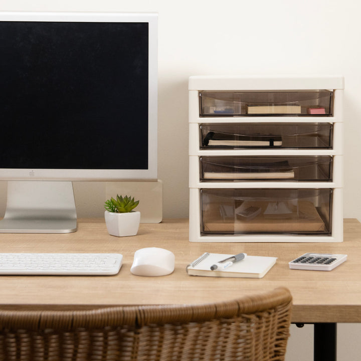 レターケースA4サイズ浅3段・深1段アプロス幅27×奥行34.5×高さ29cm