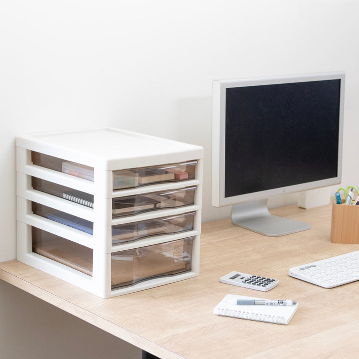 レターケースA4サイズ浅3段・深1段アプロス幅27×奥行34.5×高さ29cm