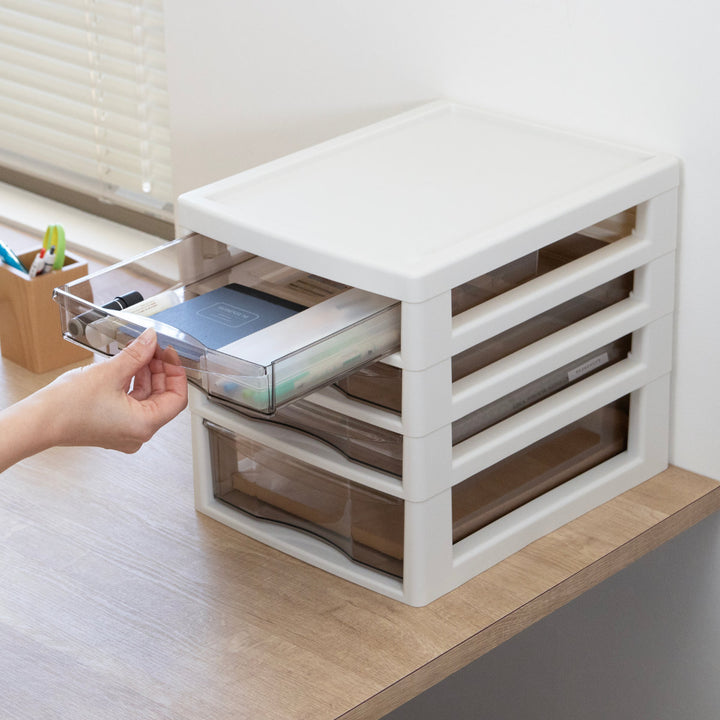 レターケースA4サイズ浅3段・深1段アプロス幅27×奥行34.5×高さ29cm