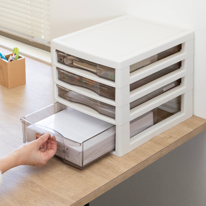 レターケースA4サイズ浅3段・深1段アプロス幅27×奥行34.5×高さ29cm