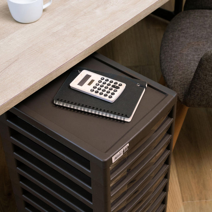 書類ケースフロアケースアプロスA4浅型10段幅27×奥行34.5×高さ64.2cm