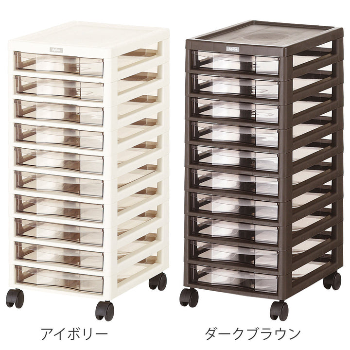 書類ケースフロアケースアプロスA4浅型10段幅27×奥行34.5×高さ64.2cm