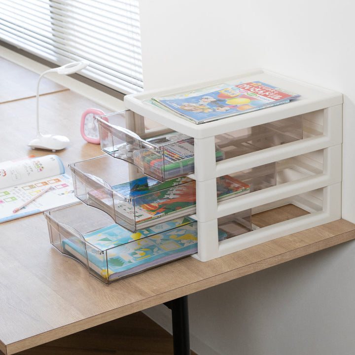 レターケースAPA4対応深型3段アプロス幅27×奥行34.5×高さ31.2cm