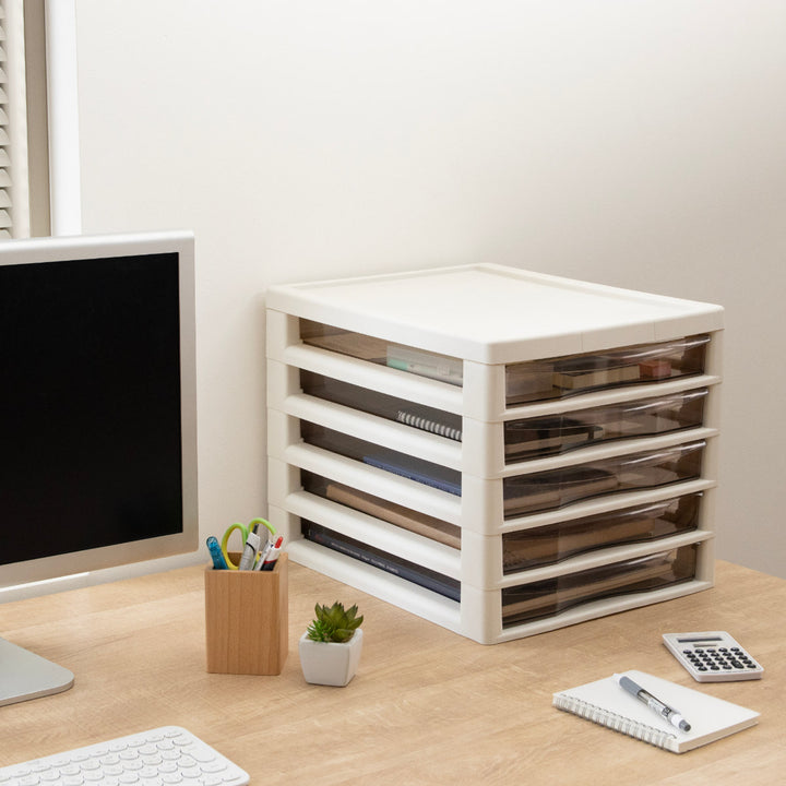 レターケースＢ4対応浅型5段アプロス幅32.3×奥行40.6×高さ30.8cm