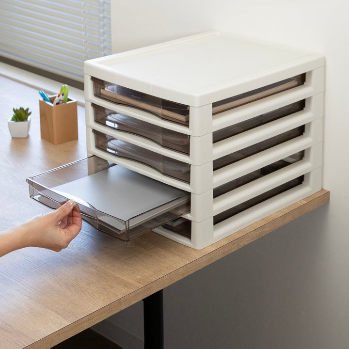 レターケースＢ4対応浅型5段アプロス幅32.3×奥行40.6×高さ30.8cm