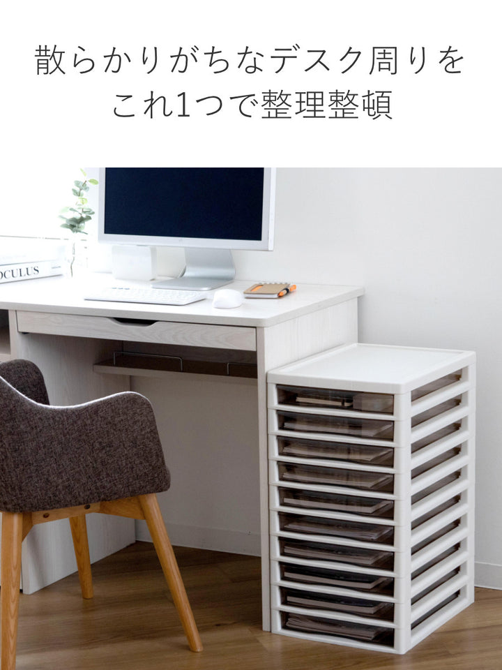 書類ケースフロアケースアプロスB4浅型10段幅32.3×奥行40.6×高さ64.2cm