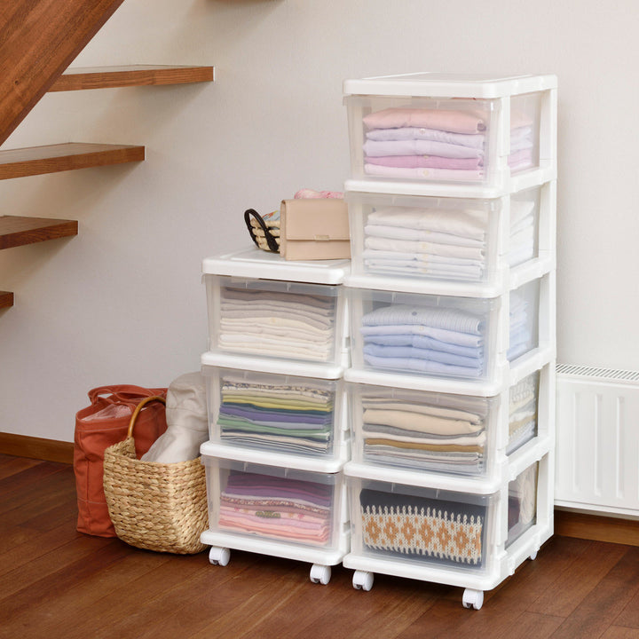 収納ケースシーズユニット3段組み立て式連結できるキャスター付き