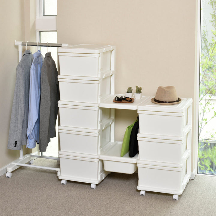 収納ケースシーズユニット3段組み立て式連結できるキャスター付き