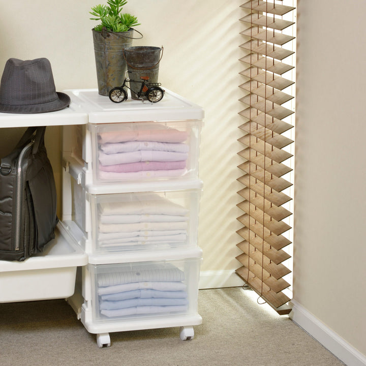 収納ケースシーズユニット3段組み立て式連結できるキャスター付き