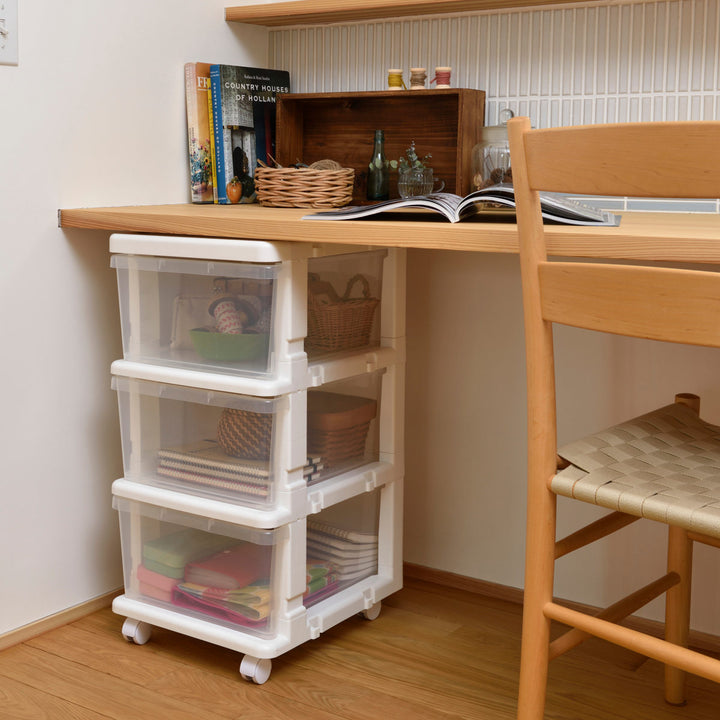 収納ケースシーズユニット3段組み立て式連結できるキャスター付き