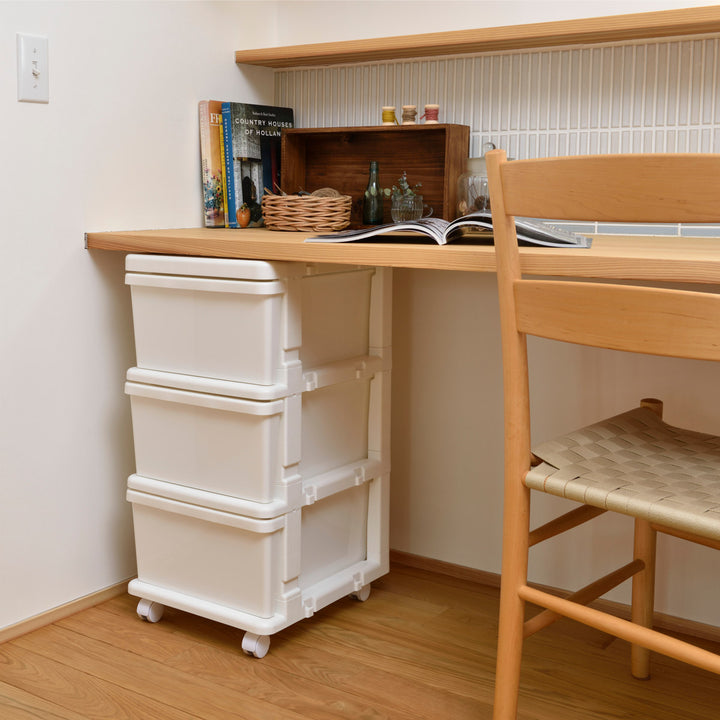 収納ケースシーズユニット3段組み立て式連結できるキャスター付き