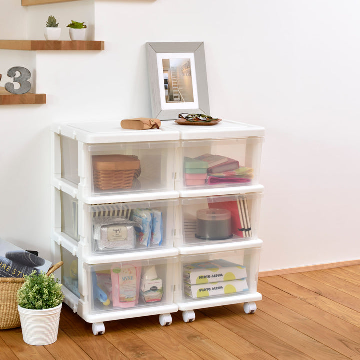 収納ケースシーズユニット3段組み立て式連結できるキャスター付き