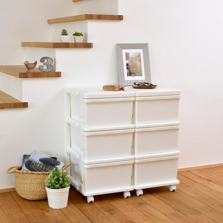 収納ケースシーズユニット3段組み立て式連結できるキャスター付き