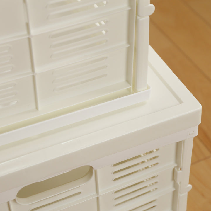 収納ボックスフタ付き折りたたみコンテナ積み重ねプラスチック製幅49.5×奥行35.5×高さ26.2cm