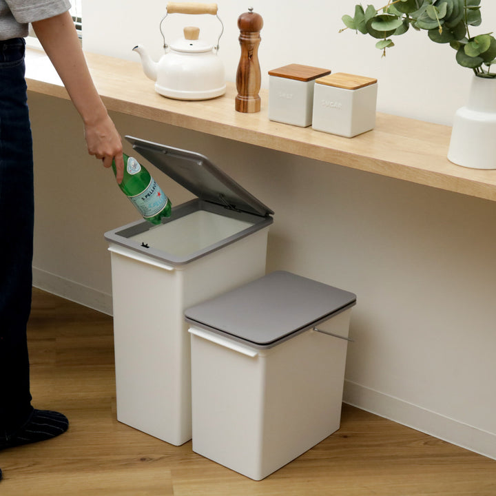 ゴミ箱17Lプッシュオープンふた付きスリムベーシックダスト