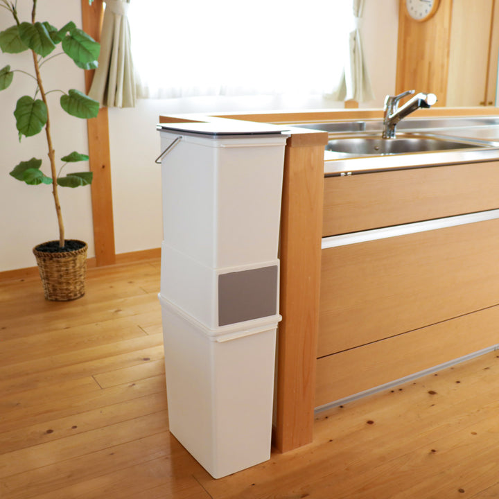ゴミ箱17Lプッシュオープンふた付きスリムベーシックダスト
