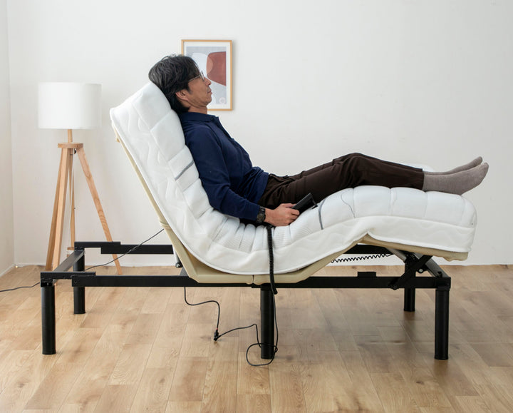 電動ベッドセミダブルヘンロ静音無段階リクライニング