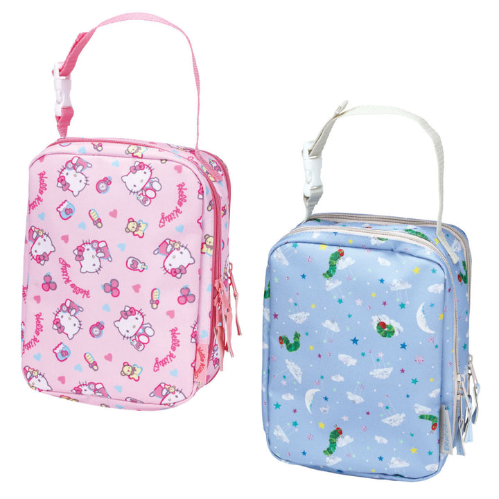 おむつポーチ両面収納持ち手付きファスナー付きキャラクター