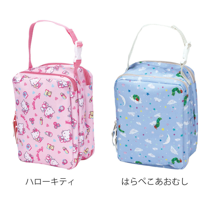 おむつポーチ両面収納持ち手付きファスナー付きキャラクター