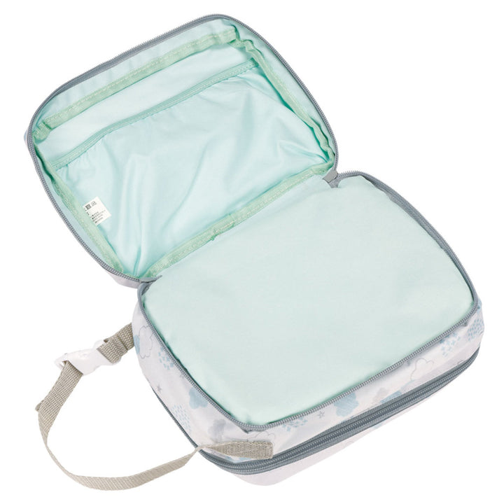 おむつポーチ両面収納持ち手付きファスナー付き