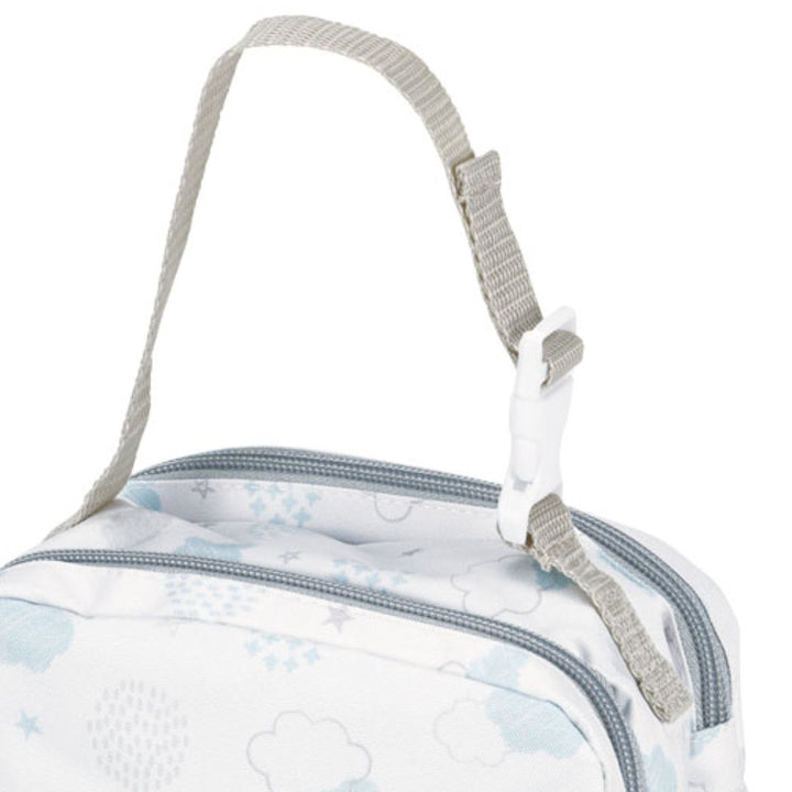 おむつポーチ両面収納持ち手付きファスナー付き