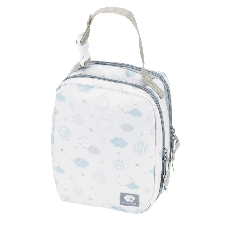 おむつポーチ両面収納持ち手付きファスナー付き