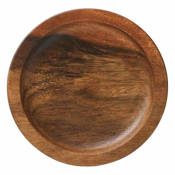 アカシアプレート20cm丸皿リム付木製