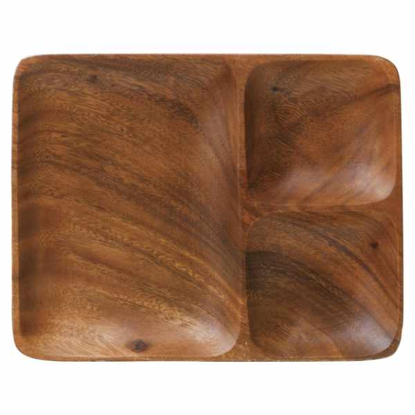アカシアプレート25.5cm仕切り木製