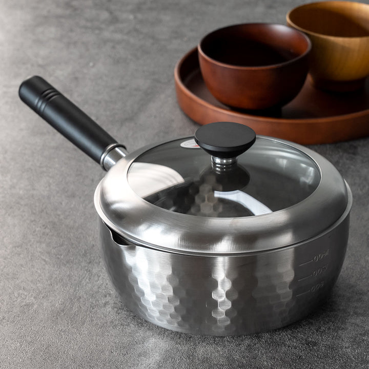 槌目雪平鍋20cm蓋付きお玉付き銀鱗ステンレス製日本製